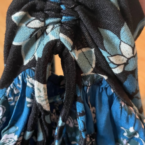NWT Free People La Bamba Baby doll Top, XS, fits like S. Blue Floral - Picture 8 of 8